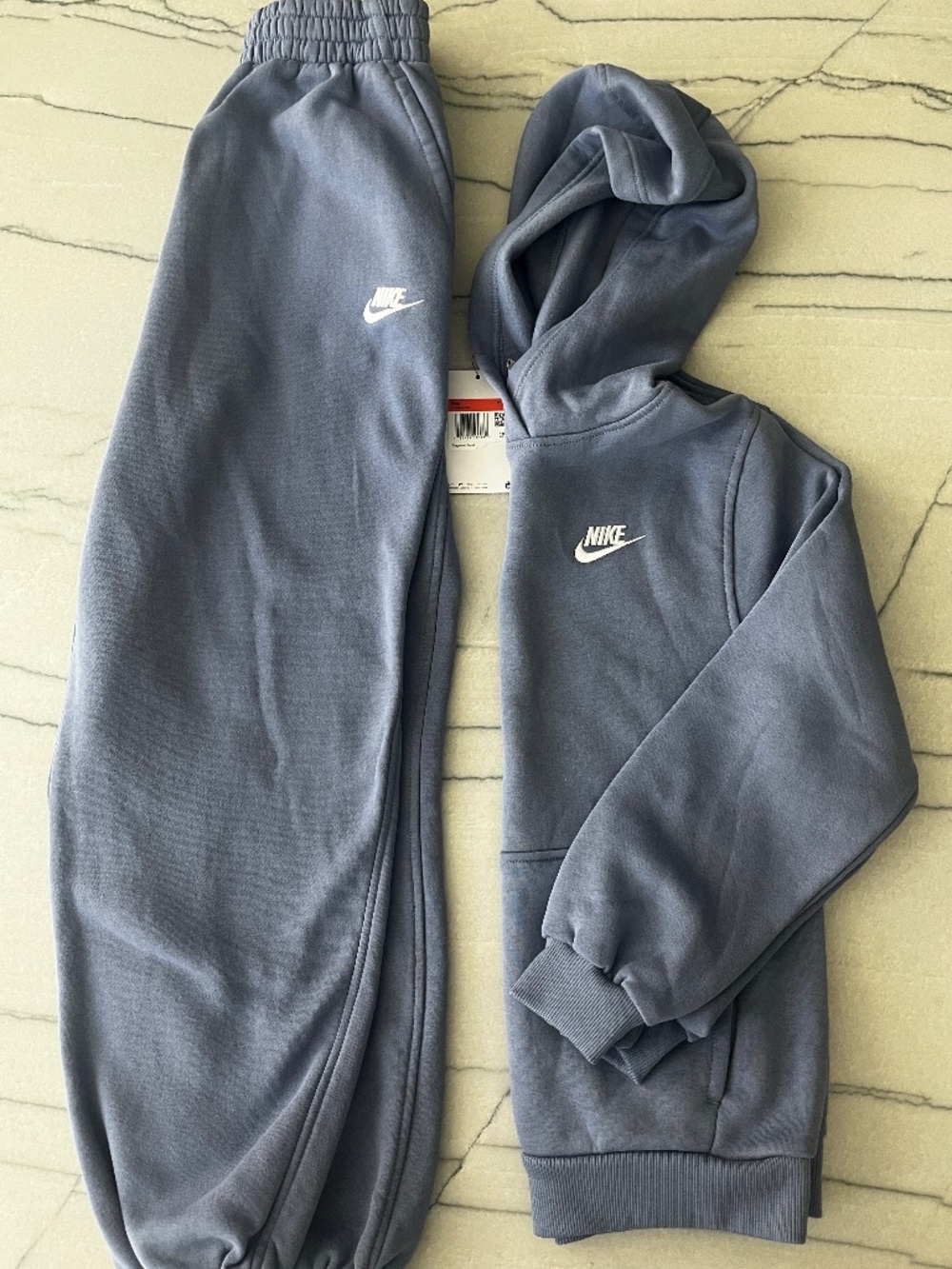 Nike Kids Hoodie & Jogger Set - Slate Blue with White Logo